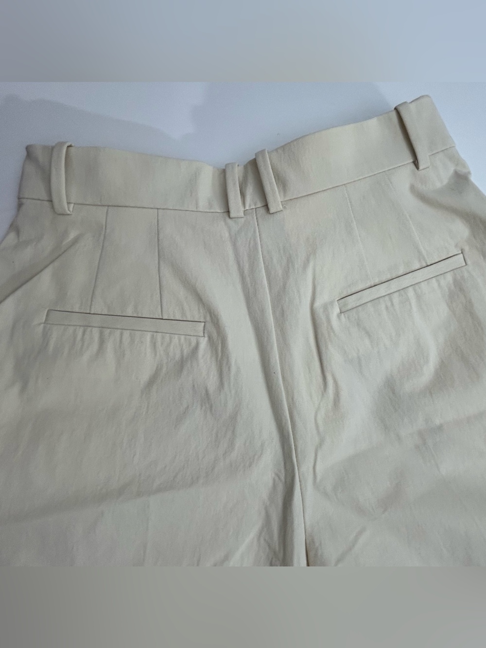 Zara Wide Leg Pants in Light Cream Zip Closure Front pockets Size M - Picture 11 of 13